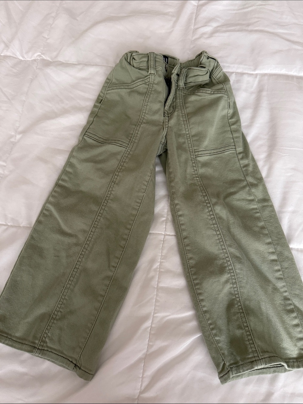 GAP Kids Olive Utility Wide-Leg Sweatpants